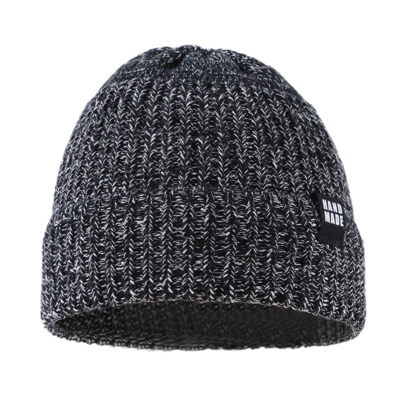 JANGANNSA Simple Knitted Baby Beanie Hip-Hop Boys Winter Hat Toddler Kids Bonnet for Girl 0-5Y (Black+Khaki, L) - Image 2
